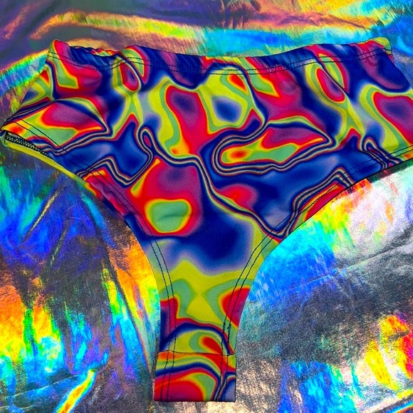 New Psychedelic Hi-waist Rave bottoms - Picture 3 of 9